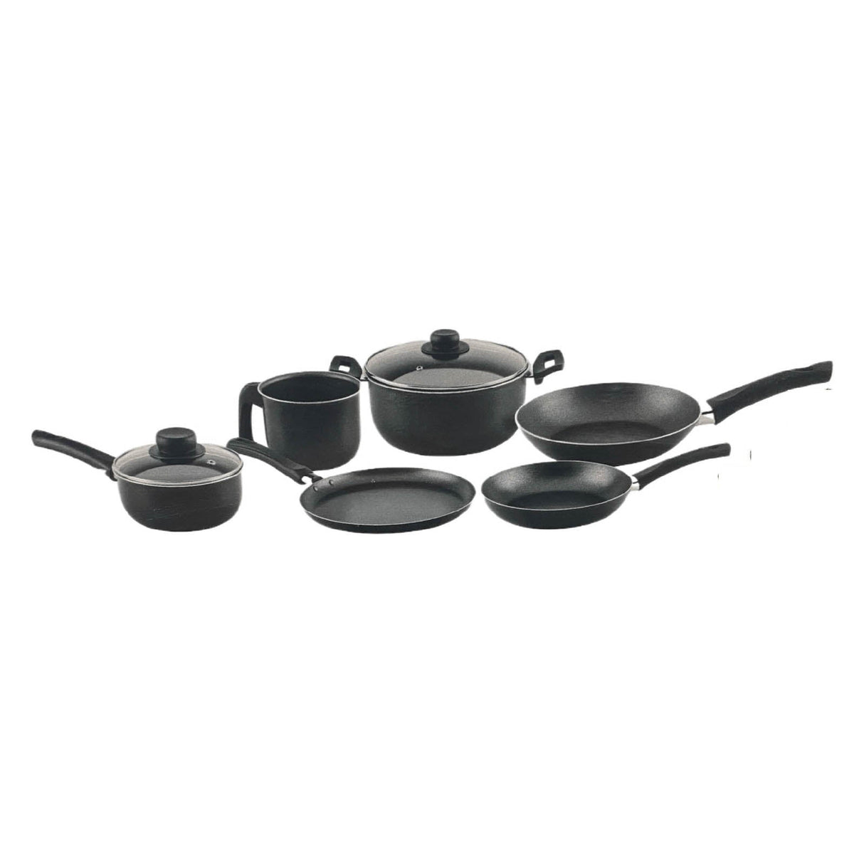 Batería de Cocina Tramontina Lazio 8 Piezas Negro 80112-069