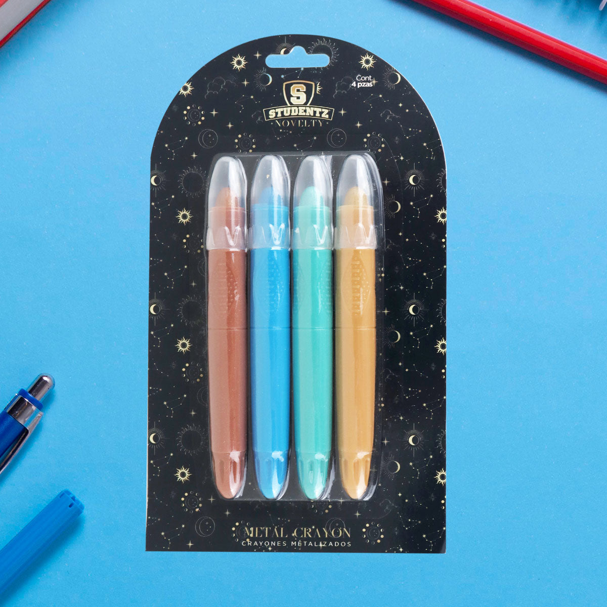 Crayones Metalizados, 4 pzas