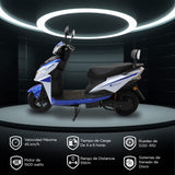 Motocicleta Eléctrica Kiwo E-Bike ZL color Azul con Blanco