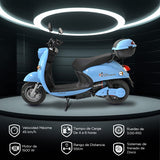 Motocicleta Eléctrica Kiwo E-Bike ZT color Azul Cielo