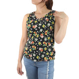 Blusa Casual con Cuello V para Dama, color Negro