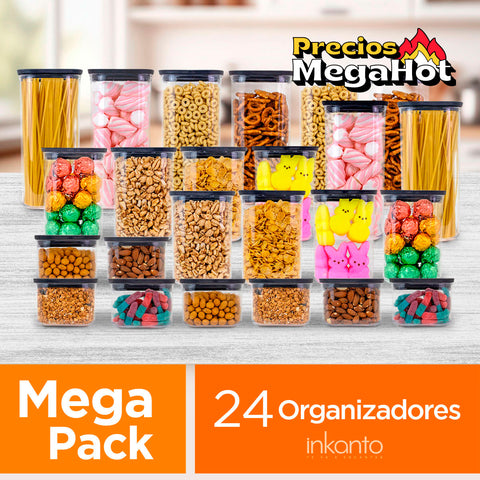 Mega Pack de 24 Contenedores de Plástico Inkanto