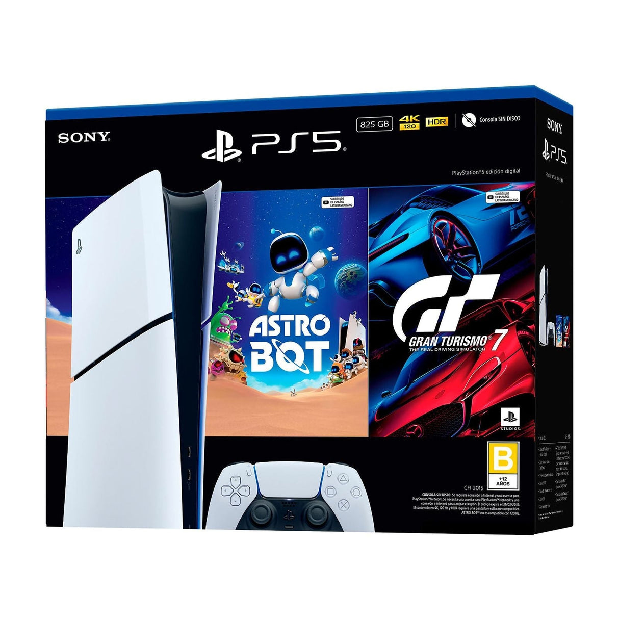 PlayStation 5 Edición Digital 825Gb Bundle Astro Bot + GT7
