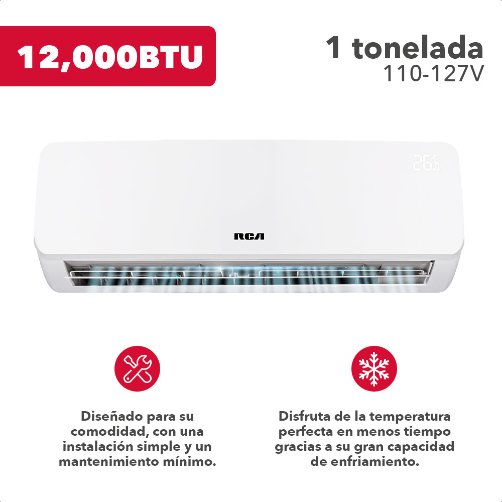 Aire Acondicionado Inverter Mini Split 12,000BTU 1T 110-127V