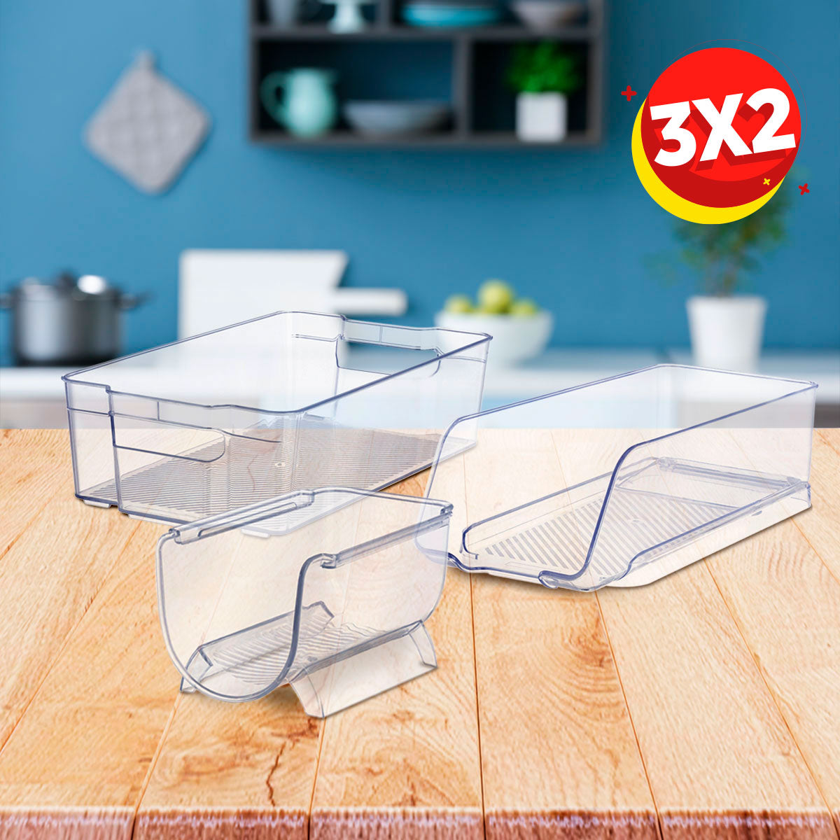 Organizadores Para Refrigerador Lo Necesito Set 4 piezas Transparentes