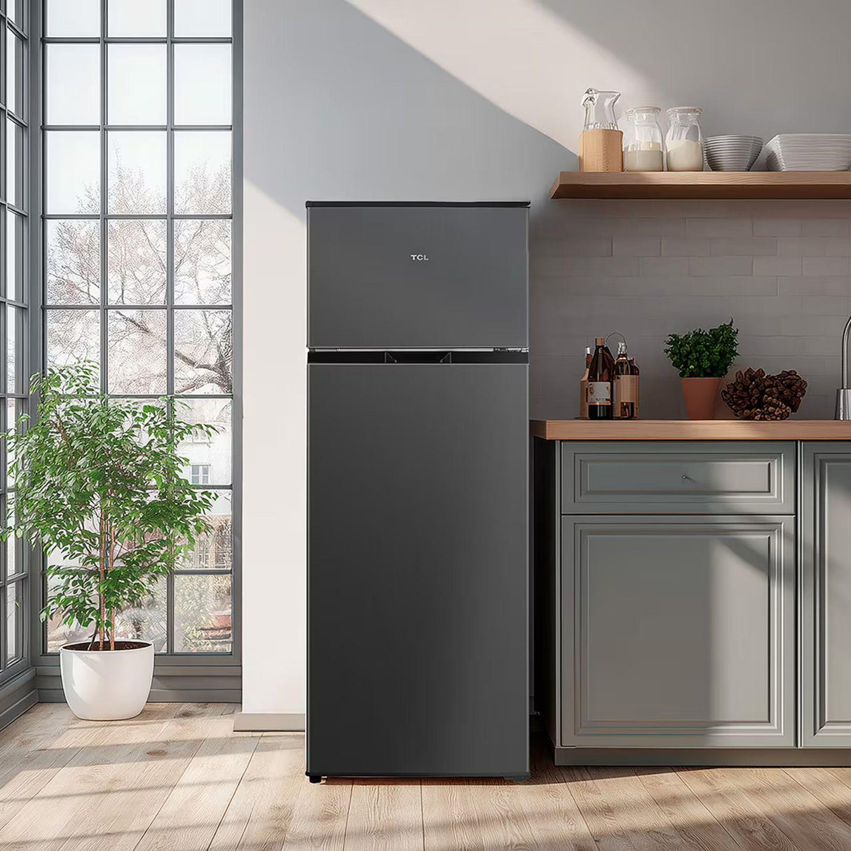 Refrigerador TCL 7 Pies Cúbicos Top Mount Gris TDD7S