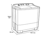 Lavadora Semiautomática Doble Tina 20 Kilos Hisense WSA2001P