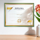 Porta Documento, Color Verde y Bronce