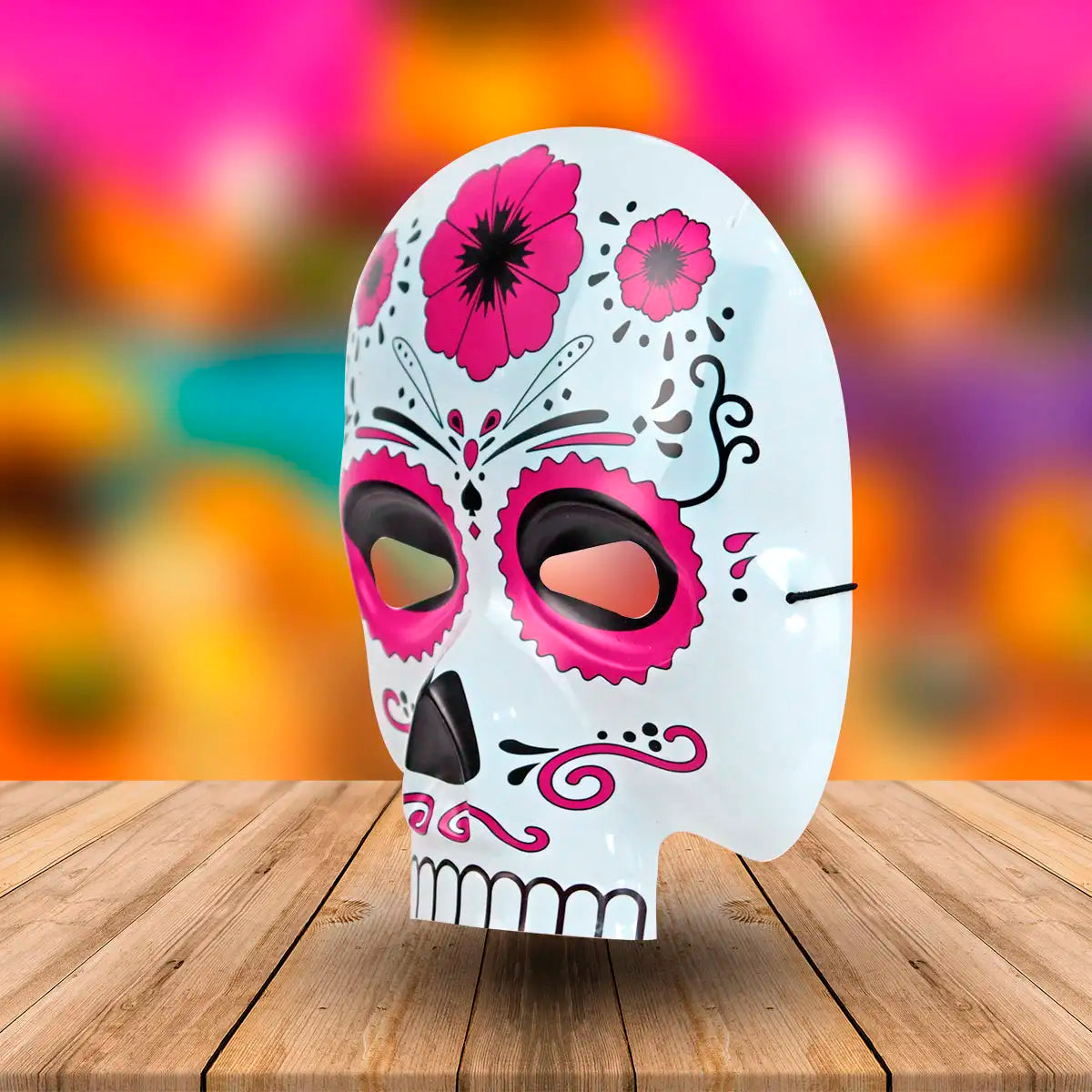 Máscara con Diseño de Calavera, Color Rosa
