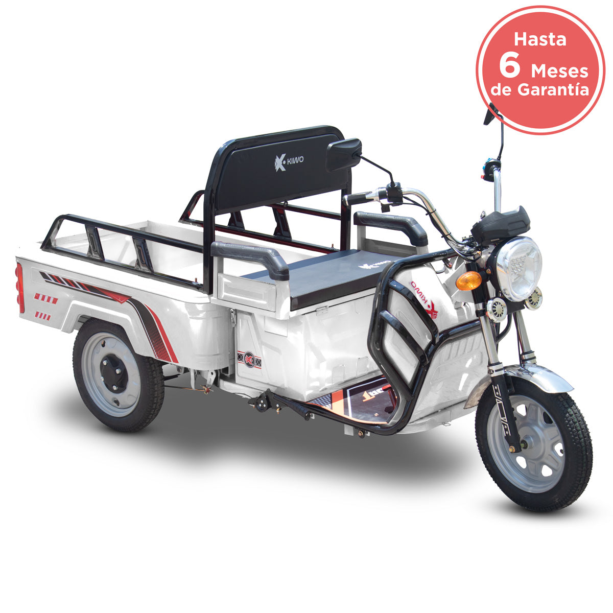 Triciclo de Carga Eléctrico Kiwo, Color Blanco