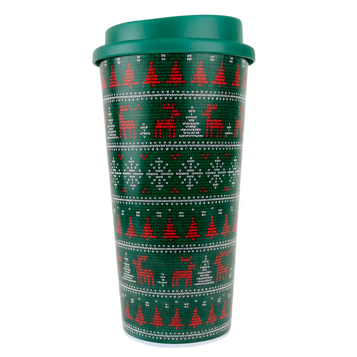 Vaso de Plástico con Tapa, Diseño Navideño, 500 ml