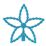 Flores, Ornamento Navideño con Glitter, Color Azul