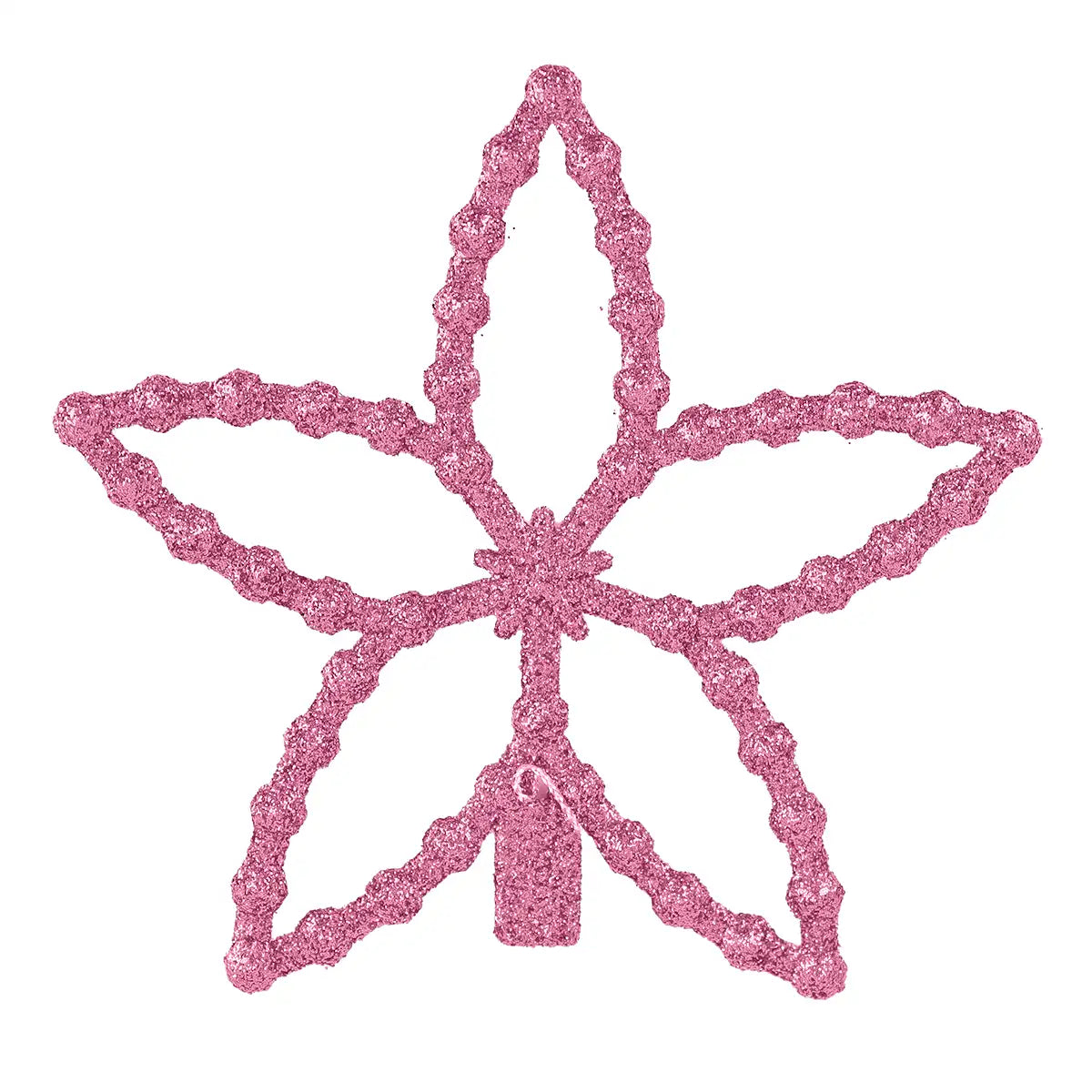 Flores, Ornamento Navideño con Glitter, Color Lila