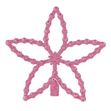 Flores, Ornamento Navideño con Glitter, Color Lila