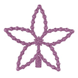 Flores, Ornamento Navideño con Glitter, Color Morado
