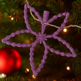 Flores, Ornamento Navideño con Glitter, Color Morado