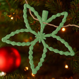 Flores, Ornamento Navideño con Glitter, Color Verde
