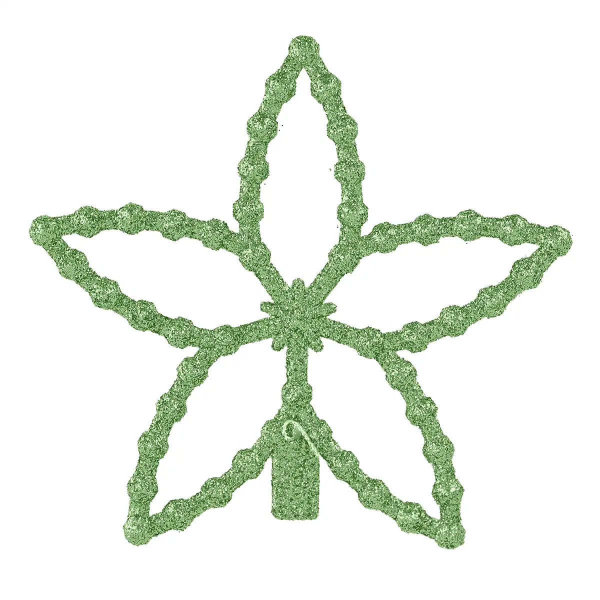 Flores, Ornamento Navideño con Glitter, Color Verde