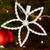 Flores, Ornamento Navideño con Glitter, Color Blanco