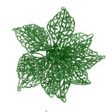 Flor Ornamento Navideño, Color Verde, 2 pzas