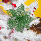 Flor Ornamento Navideño, Color Verde, 2 pzas