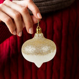 Esferas Bicolor Glitter Onion, Color Dorado y Blanco, 2 pzas