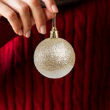 Esferas Bicolor Glitter, Color Dorado, 2 pzas