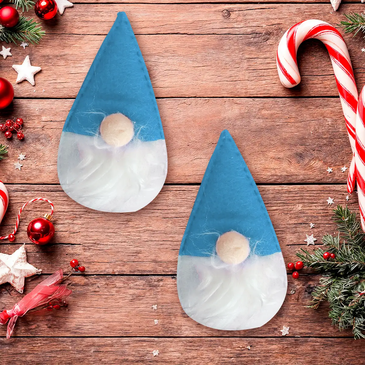 Mini Gnomos Decorativos, Color Azul, 2 pzas