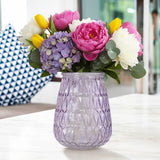 Florero de Cristal, Color Morado, 15x12 cm