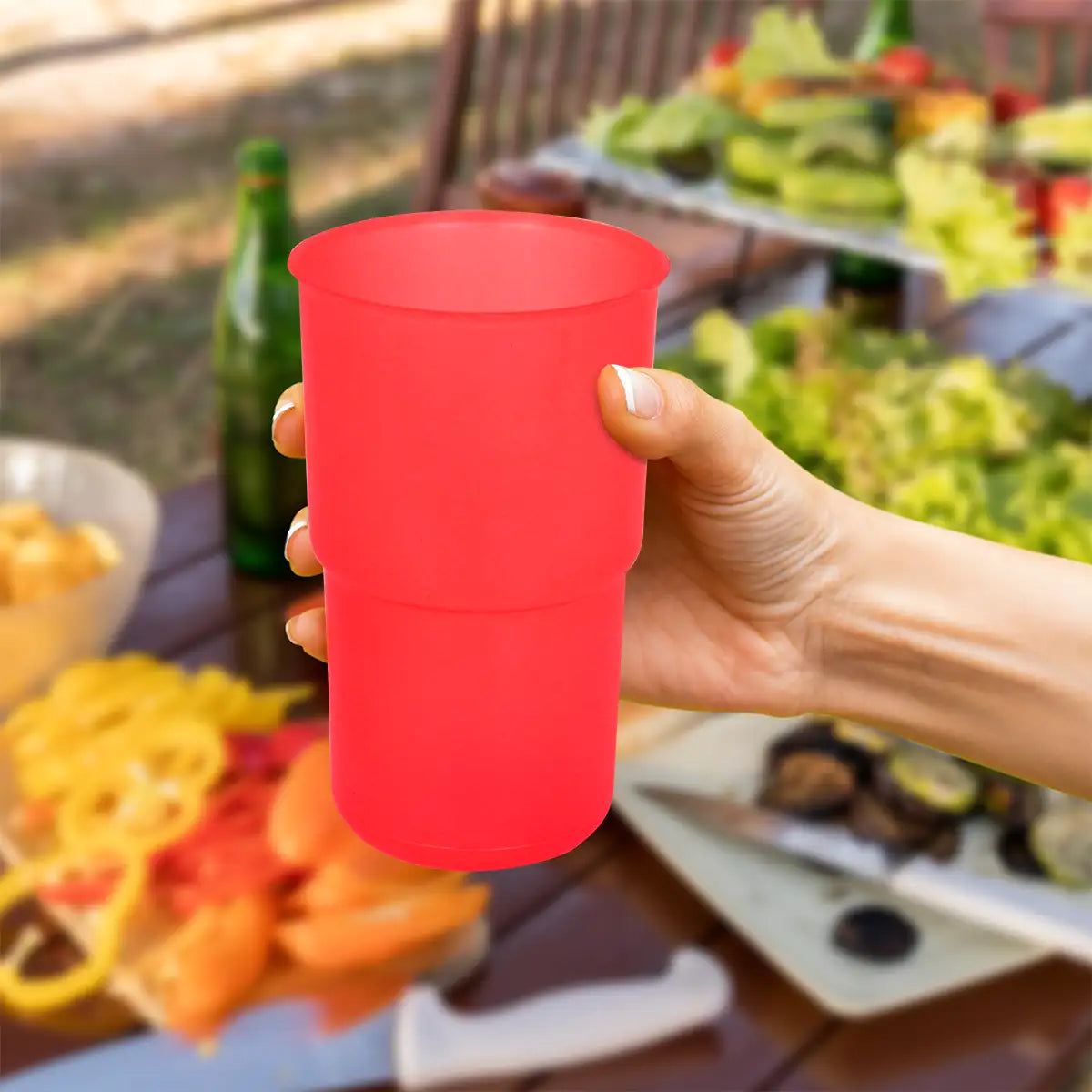 Vaso de Plástico, Color Rojo, Inkanto