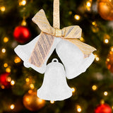 Decoración, Campanas Navideñas con Moño, Color Blanco
