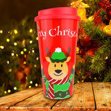 Vaso de Plástico con Tapa "Merry Christmas", Diseño Reno