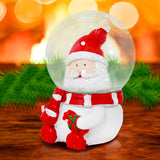 Santa Claus, Bola de Nieve de Cerámica y Cristal con Glitter, Color Rojo