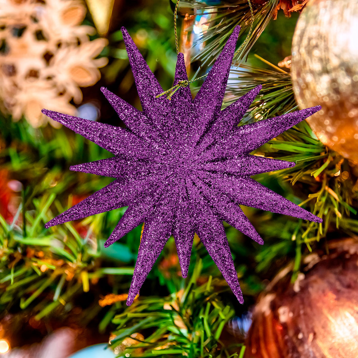 Destello, Ornamento Navideño, Color Morado