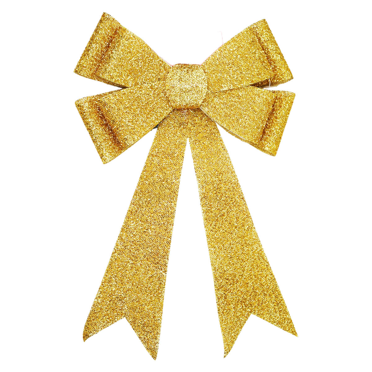 Moño Navideño con Luz, Color Dorado