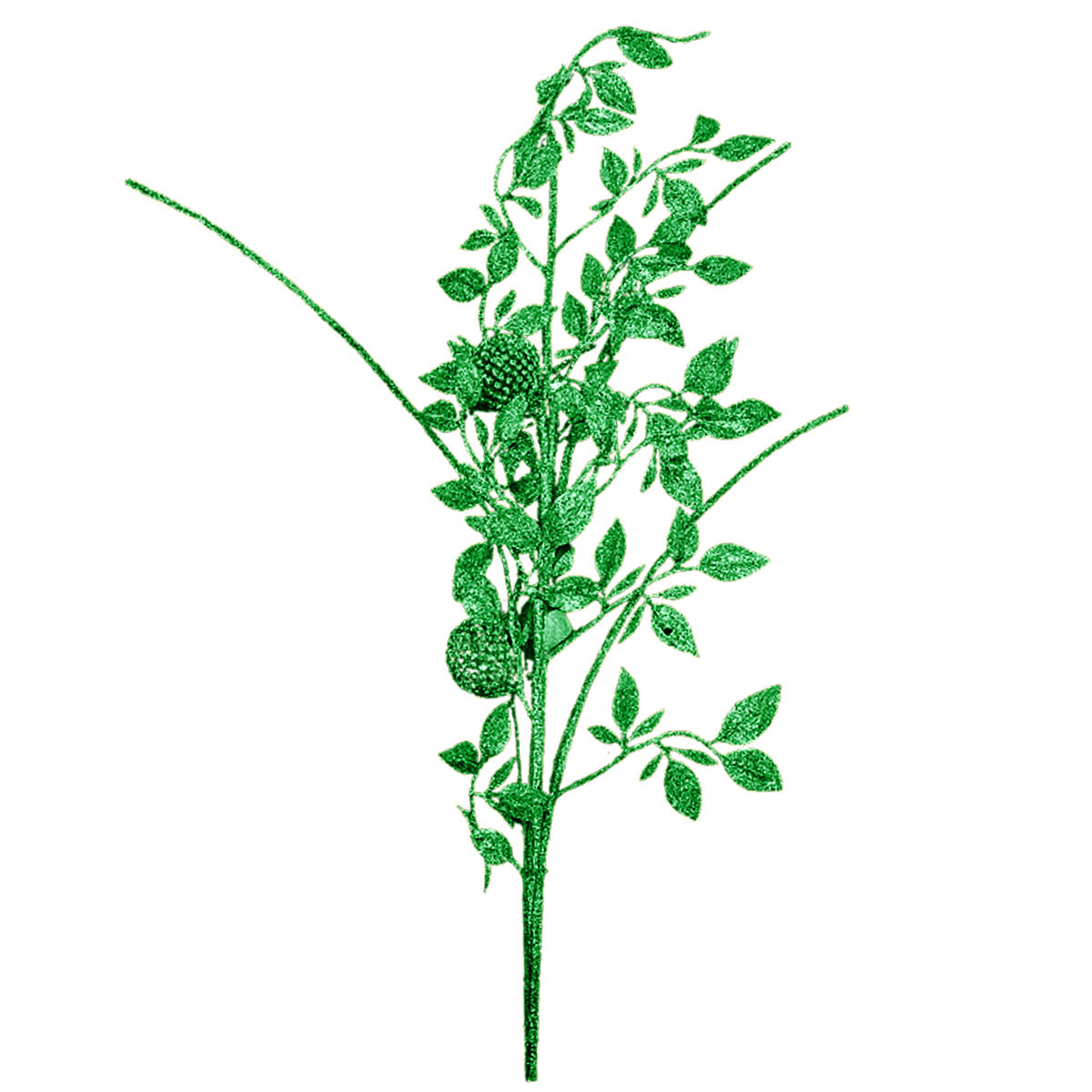 Follaje, Rama Decorativa, Glitter, Color Verde