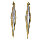 Esferas Navideñas, Forma Diamante Largo, Color Oro, 2 pzas