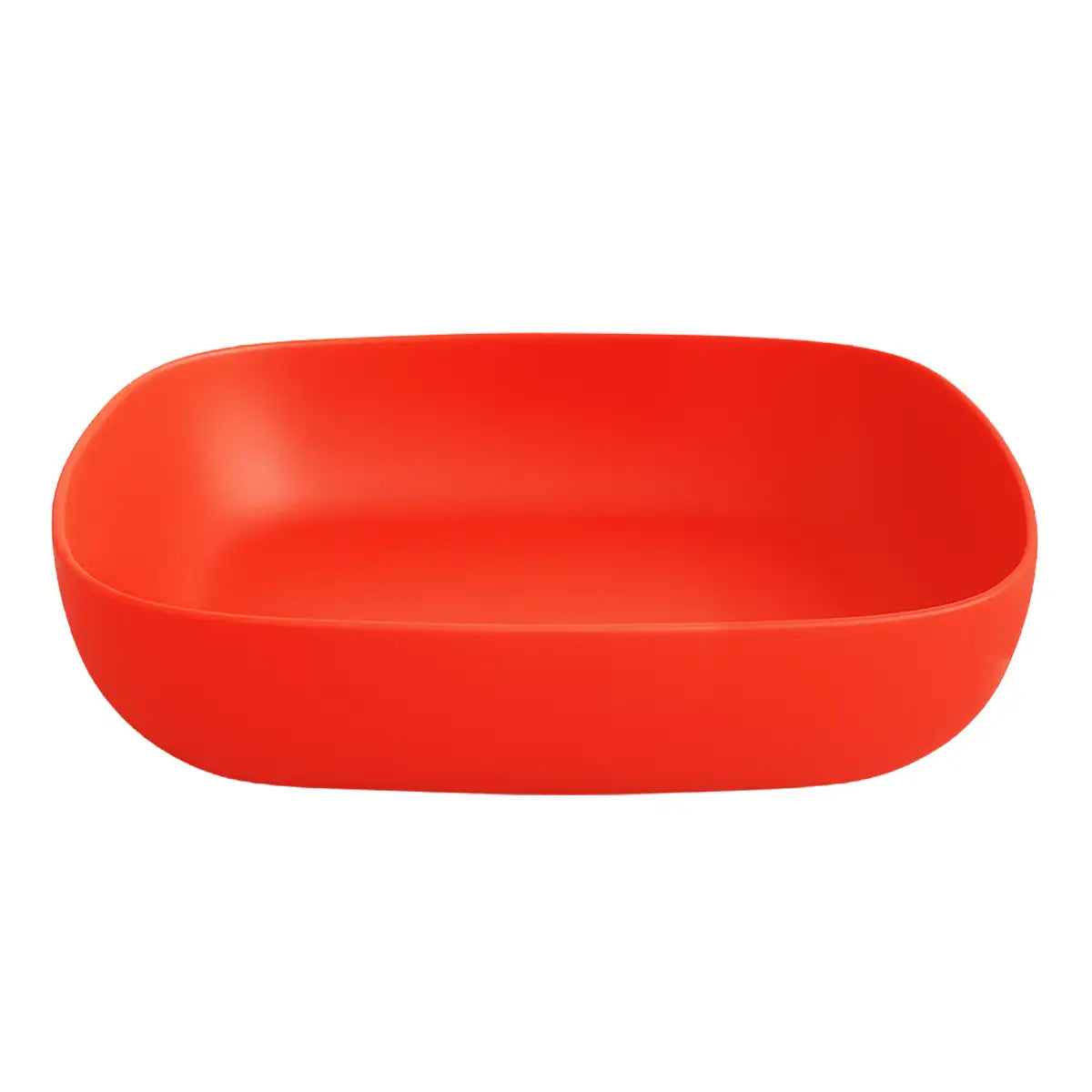 Tazón Cuadrado de Plástico, Color Rojo