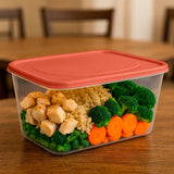 Contenedor de Plástico, Tapa Naranja, 800 ml