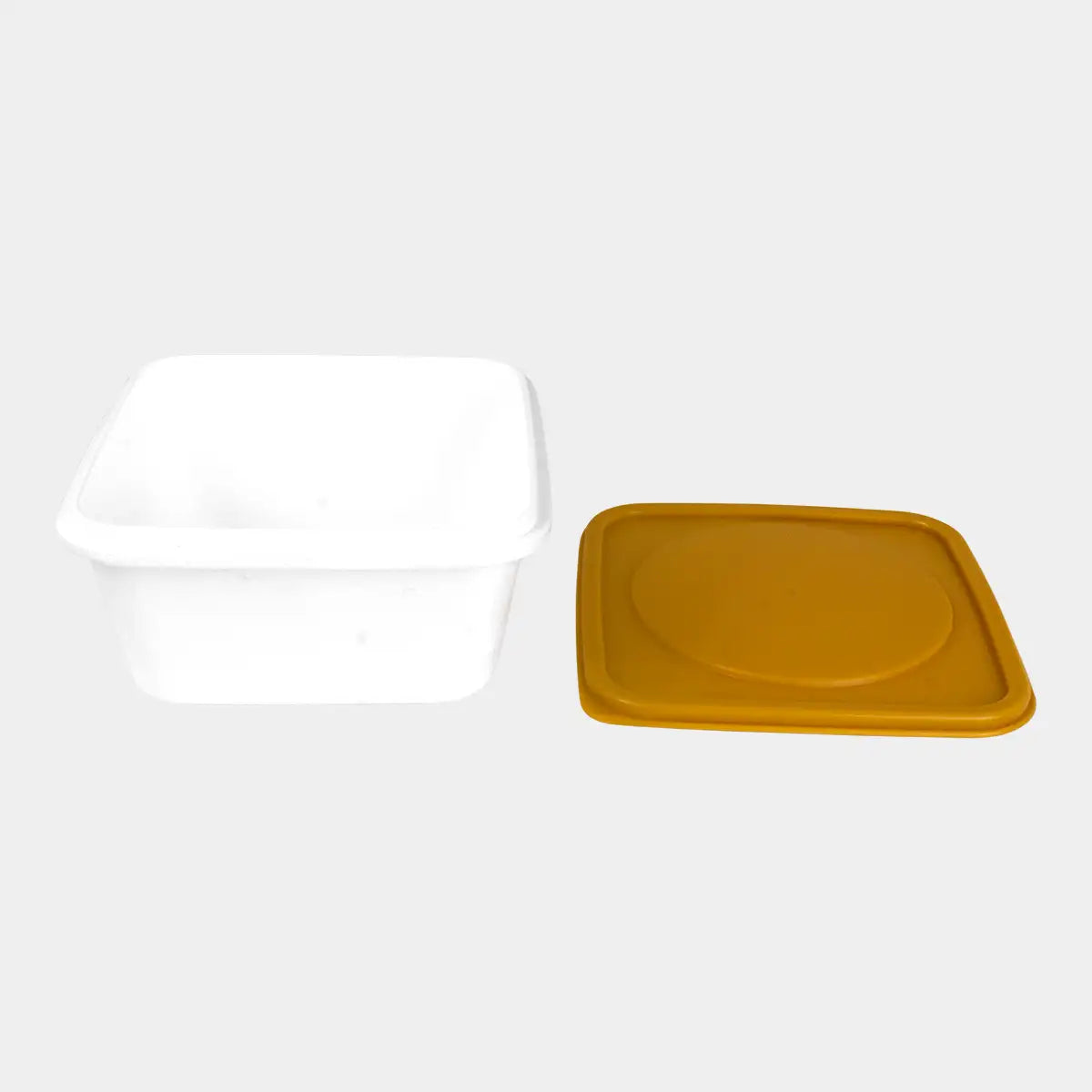Contenedor de Plástico Blanco, Tapa Amarilla, 280 ml