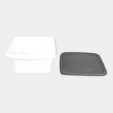 Contenedor de Plástico Blanco, Tapa Gris, 280 ml