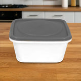 Contenedor de Plástico Blanco, Tapa Gris, 280 ml