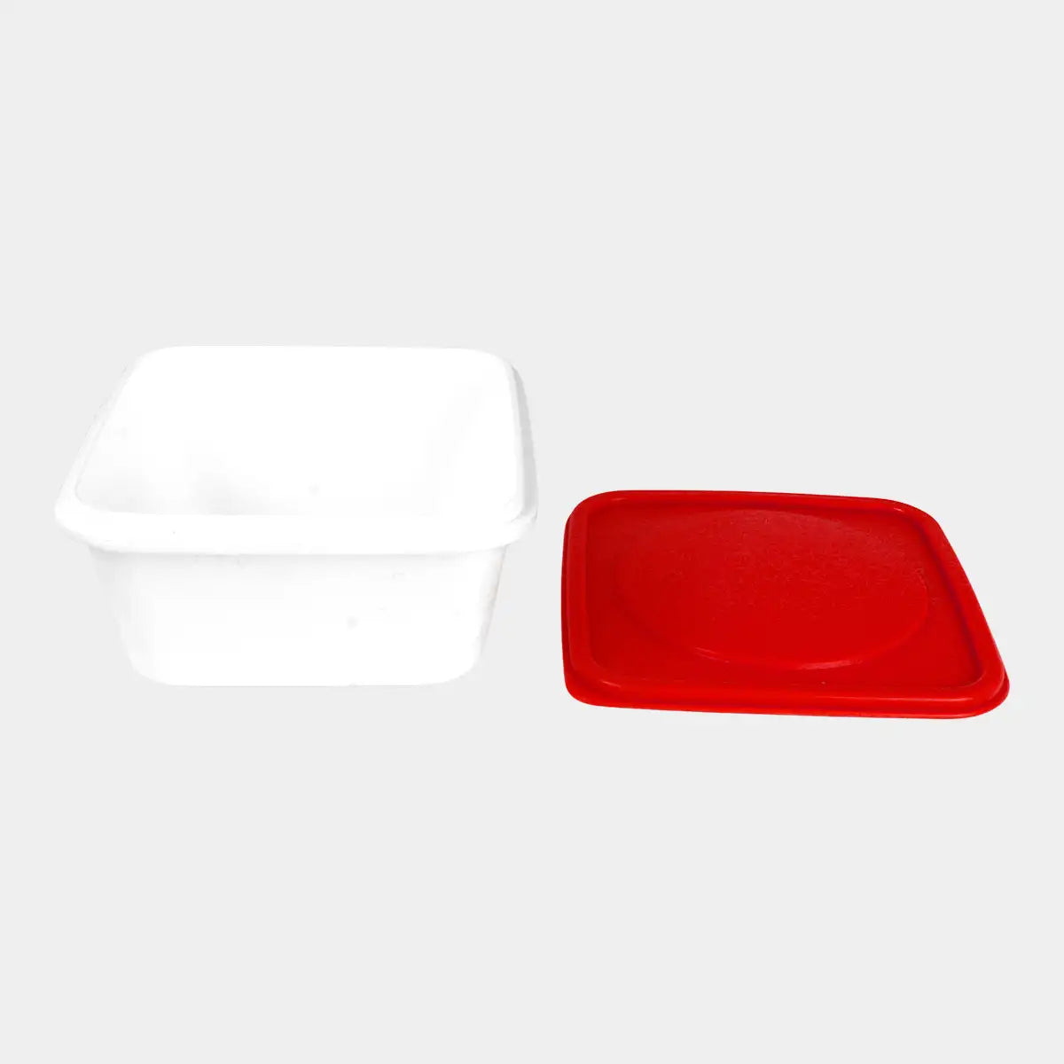 Contenedor de Plástico Blanco, Tapa Roja, 280 ml