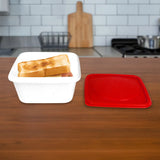 Contenedor de Plástico Blanco, Tapa Roja, 280 ml