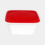 Contenedor de Plástico Blanco, Tapa Roja, 280 ml