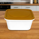 Contenedor de Plástico Blanco, Tapa Amarilla, 280 ml