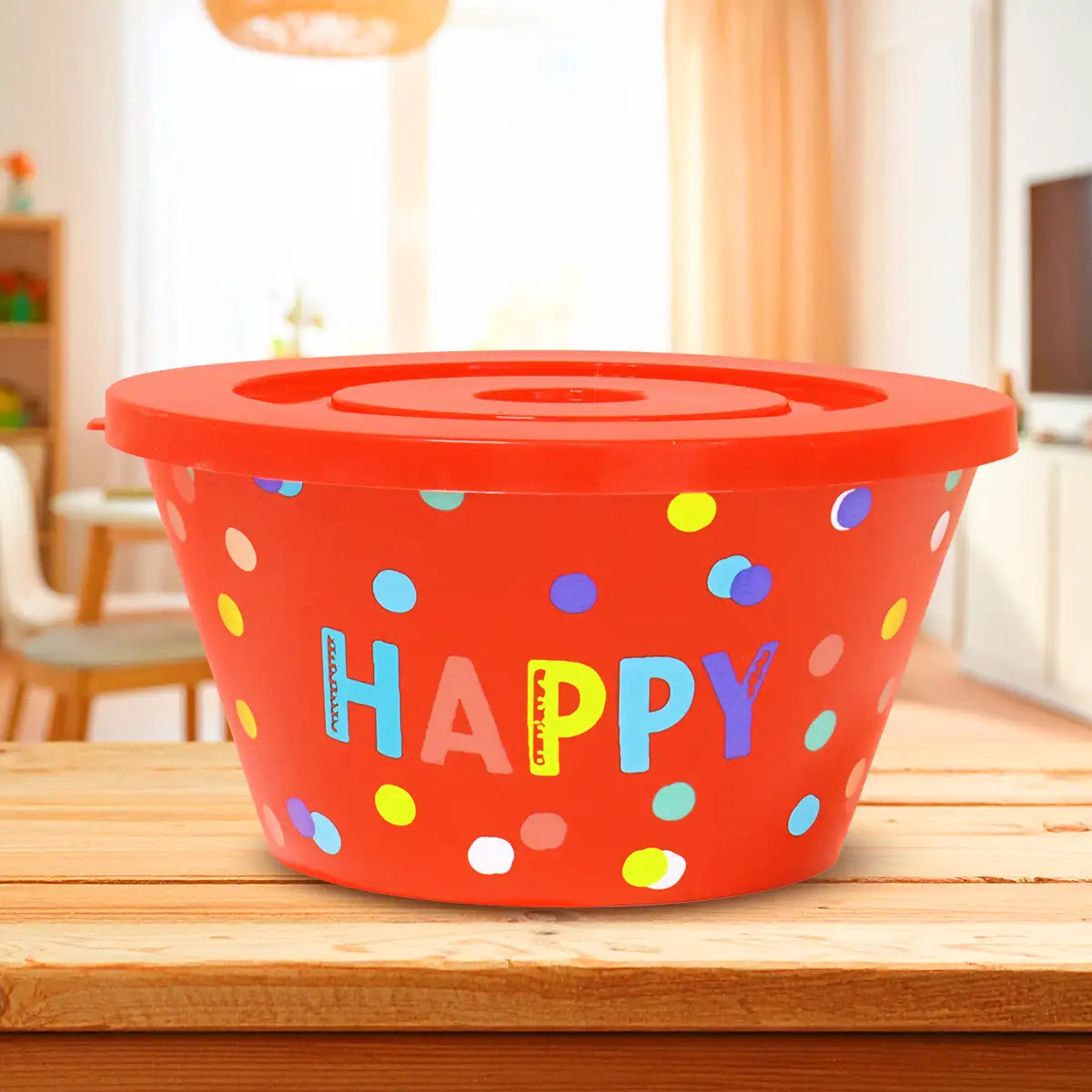 Contenedor de Plástico, Happy, Color Rojo, 700 ml