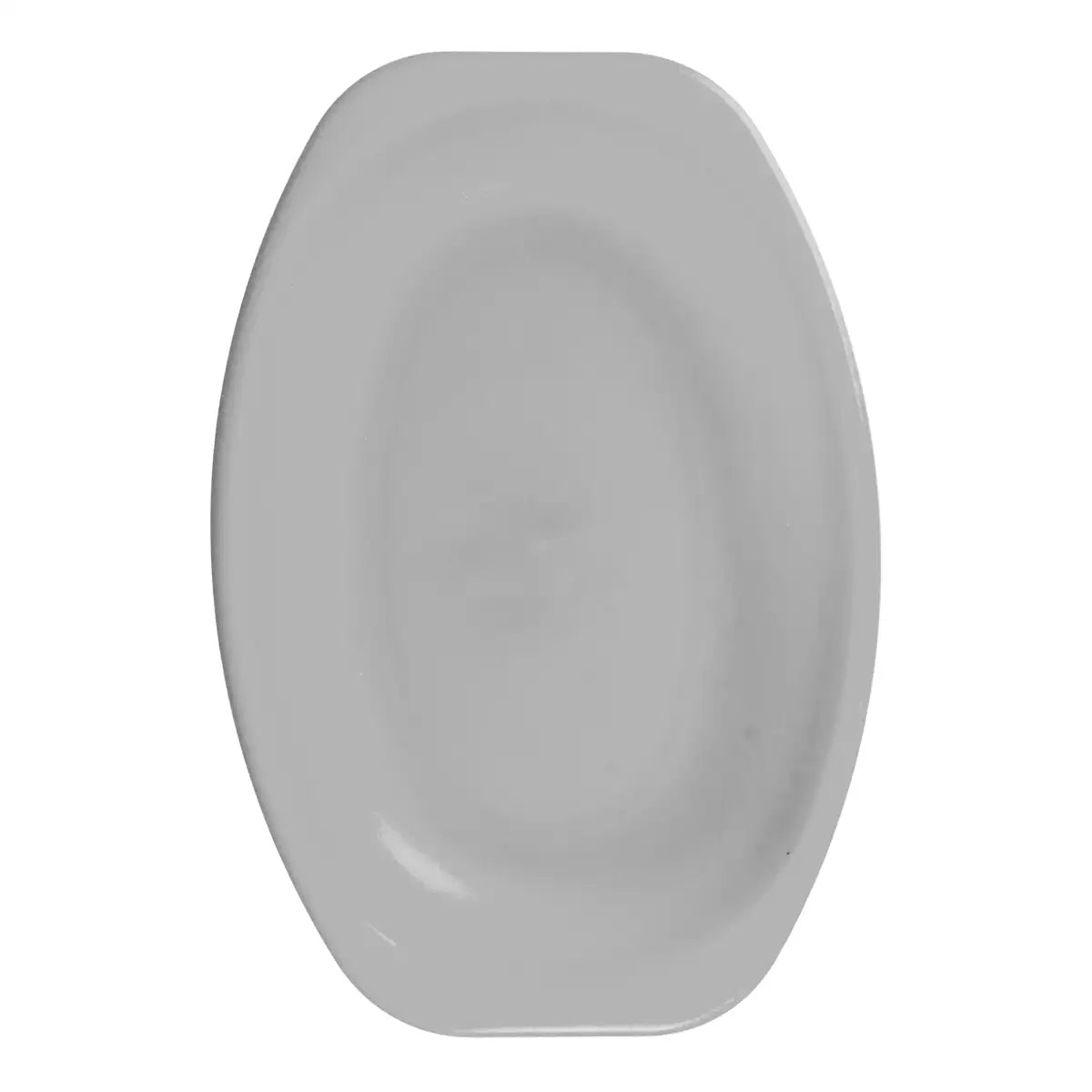 Plato Ovalado de Plástico, Color Gris