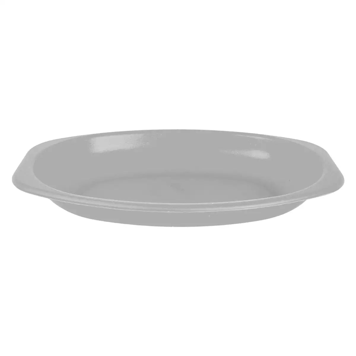 Plato Ovalado de Plástico, Color Gris