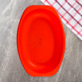 Plato Ovalado de Plástico, Color Rojo